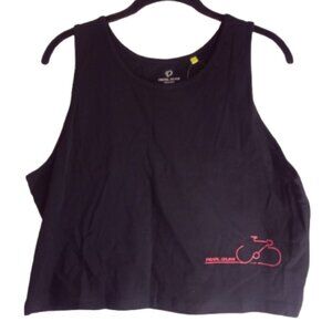 Pearl Izumi Top Sz XL Sleeveless Tank Bike Organic Cotton Black Cropped